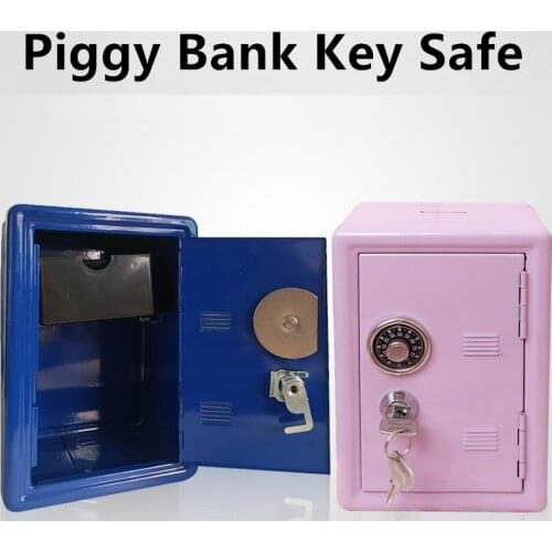 Mini Piggy Bank Metal Safe Box Creative Piggy Bank Password Key Safe Decoration Children Piggy Bank