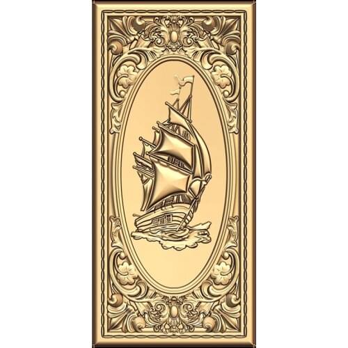 STL Model for CNC Router 3D Printer Artcam Aspire Bas Relief Ship Sail