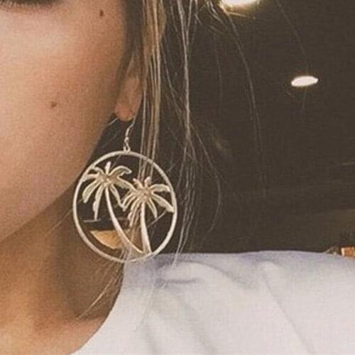 2020 New Vintage Geometric Hollow Out Earrings for Women Exaggerated Round Coconut Circle Dangle Earrings Female Jewelry