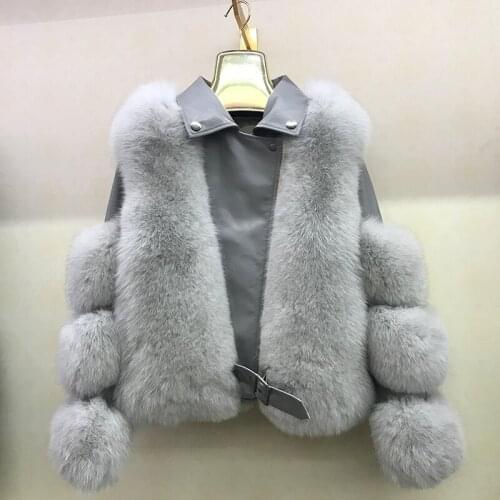 Coats women jacket real fox fur genuine sheepskin 2020 new popular Autumn And Winter fashion thermal Outerwear