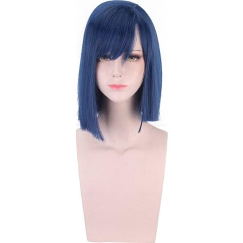 Ichigo Wig Navy Blue Hair Wig Anime DARLING in the FRANXX Cosplay Hair Synthetic Cosplay Wig 35cm