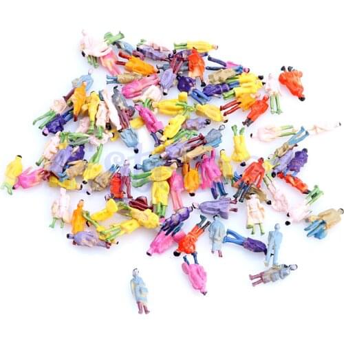 100Pcs 1:87 Building Layout Model People Train HO Scale Painted Figure Passenger Sep25 Drop Ship