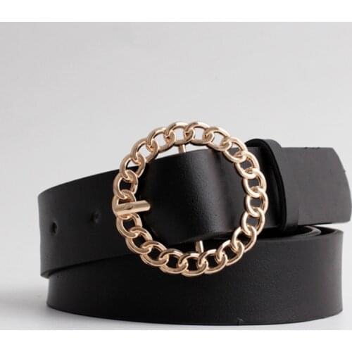 Black leather belts for women 2020 waist cinturon mujer gold buckle fashion pasek damski jeans ceinture femme waistband ladies