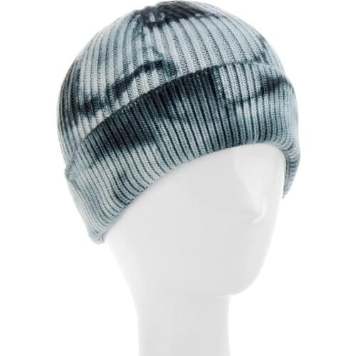 Women Autumn Winter Tie-Dye Casual Outdoor Sports Beanies Knitted Bonnet Hat Cap For Hiking Cycling Comfortable Sport Ornaments