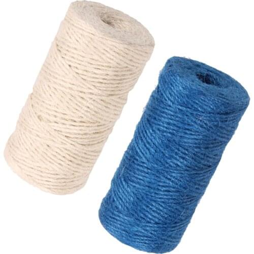 2 Roll 100m Natural Jute Cord String for Wedding Supplies, Party Favor, DIY Arts Crafts, Wall Decor Twine Crafts