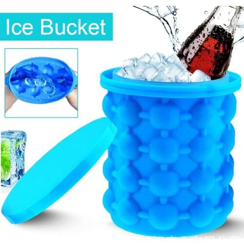 Silicone Ice Bucket Ice Maker Fast Cold with Lids Portable Bucket Beer Wine Ice Cooler Kitchen Tools Bar Supplies