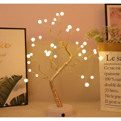 LED Table Lamp Night Lights Mini Christmas Tree Copper Wire Garland Lamp For Home Kids Bedroom Decor Fairy Lights Holiday Light