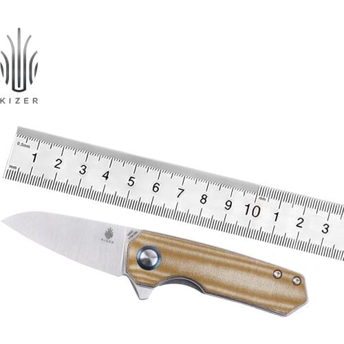 Kizer Tactical Knife Lieb V2541N4 2020 New Micarta Handle Knife Mini Pocket Knife for Outdoor Bushcraft