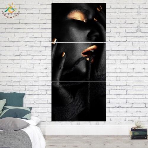 Bundled Helpless Black Girl Picture And Poster Canvas Painting Modern Wall Art Print Pop Art Wall Pictures Artwork 3 Pieces