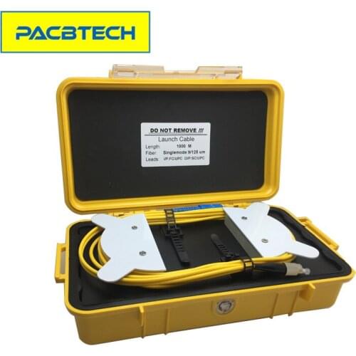 Fiber Optic OTDR Launch Cable Box Single Mode,9/125 G652D-1KM,1310/1550 LC/APC on I/P Lead,E2000/APC on O/P Lead