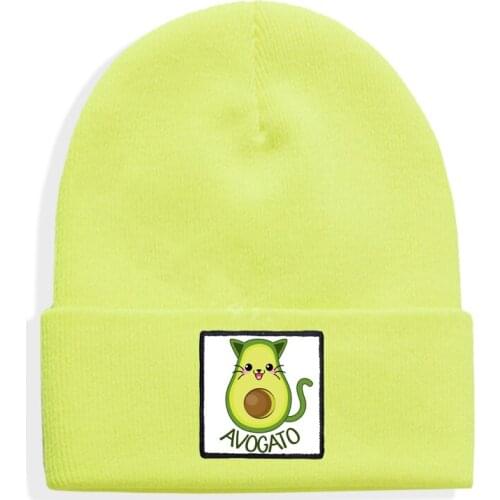 Avocado Solid Unisex Beanie hat Autumn Winter Wool Blends Soft Warm Knitted Cap Men Women Skullies Hats Gorro Beanies for women