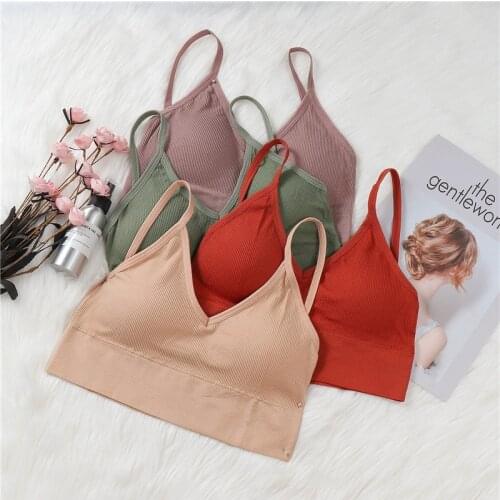 ATHVOTAR V-Neck Tube Top Sexy U-Back Bralette Backless Seamless Padded Bra Women Crop Top Underwear Female Brassiere