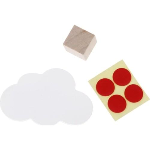 1Set Cute Cloud Hooks Wooden Clothes Hanger Wall Decor Children Bedroom Pendant