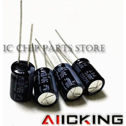 10pcs high quality electrolytic capacitors 50V100UF 8*11.5 aluminum electrolytic capacitors 100UF 50V 8*11.5mm