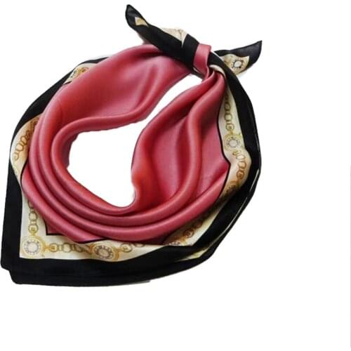100% Silk Square Scarf Womens Bow Headband Handkerchief Bandana Bag Accessories For Gift