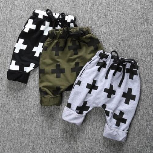2019 Fashion Baby Boys Clothes Kids Casual Pants Children Long Cross Trouser Boy Harem Panties 100% Cotton Leggings Army Green
