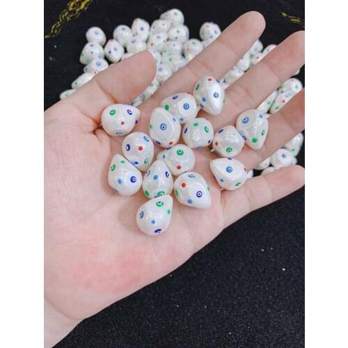 2020 Jewelry Finding Beads Eyes Drip process Beads Connector For Jewelry Making DIY Straight hole irregular Beads 10pcs