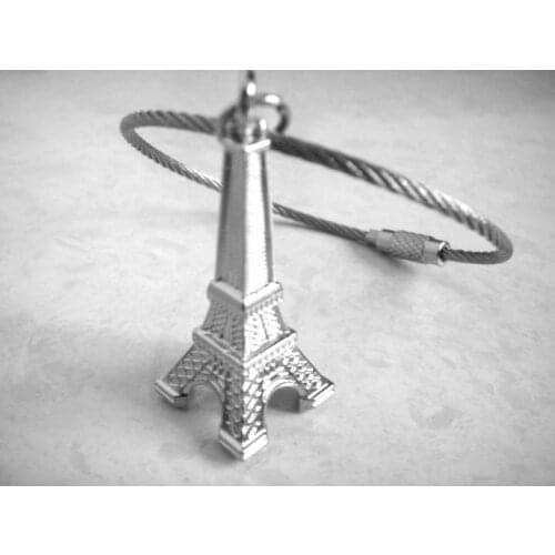 3D Eiffel Tower keychain key ring steel wire key chain key holder cute portachiavi chaveiro llaveros bag charm