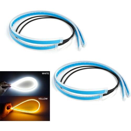 60CM LED Headlight Strip Accessories Auto Bulbs Car DC 12V DRL Flexible