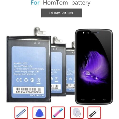 5500mAh Battery for For Homtom ht 50 5.5inch Mobile Phone Batteries