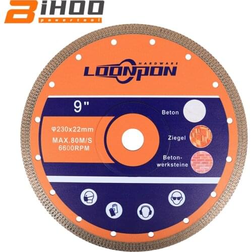 230mm Super Thin Diamond Saw blade for Porcelain Tiles Ceramic Dry Cutting Disc Marble Granite Stone 1pc
