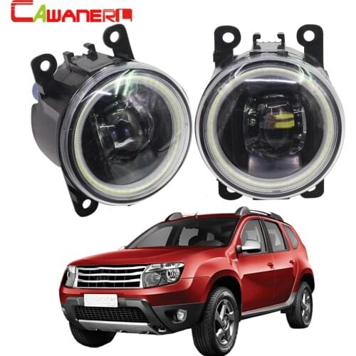 Cawanerl 2 Pieces Car LED Bulb Fog Light Angel Eye DRL 12V For Renault Duster Closed Off-Road Vehicle 2012 2013 2014 2015