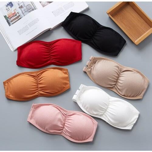 Seamless Strapless Bra One-piece Wrapped Tube Top Removable Pads Bras for Women Soft andeau Sexy Lingerie Tube Tops