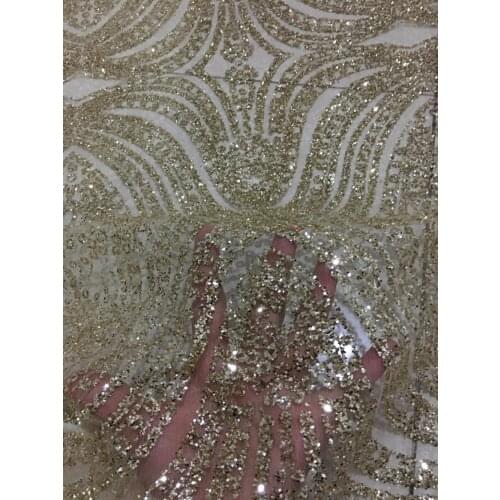 Shining gold color JRB-1128-8 mesh flower glitter lace shining sequin fabric for wedding dress design/party dress! 5 Yards/lot