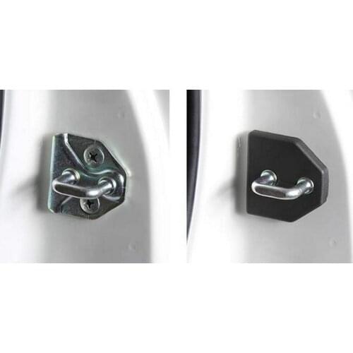 Black 4pcs Car Door Striker Cover Lock Protector Case for Subaru Impreza Forester Legacy Outback XV 12 13 14+ Decoration