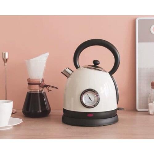 Electric Kettle 1.8L Vintage Household Stainless Steel High Power Thermometer Kettle Household Appliances Big Coffee Teakettle
