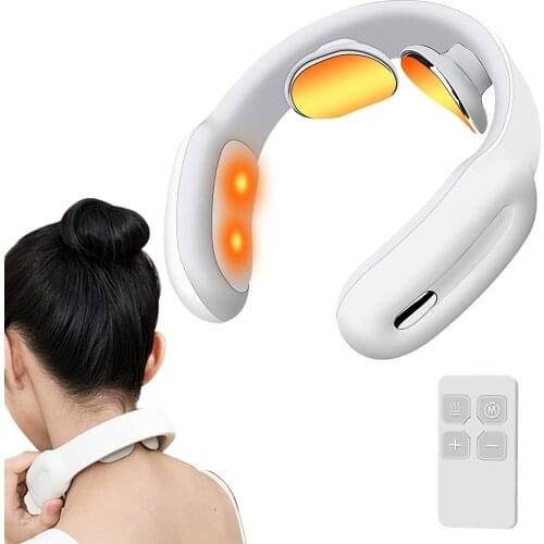 2 Head Electric Neck Shoulder Massager Cervical Physiotherapy Low Frequency Magnetic Therapy Pulse Pain Relief Tool Health Care