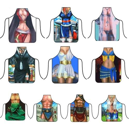 Aprons of Kitchen Sexy Funny Personalized Digital Printed For Women Man BBQ Cleaning Cooking Apron apron for men maid apron