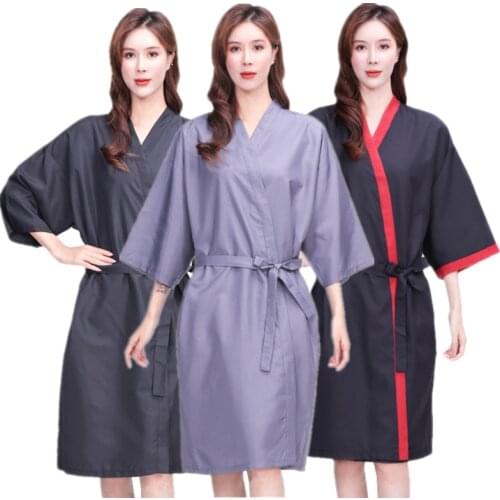 Salon Client Gown Hairdressing Robe Haircut Kimono Barber Shop Beauty SPA Hotel Guest Smock Taffeta Nightgown Bathrobe Apron