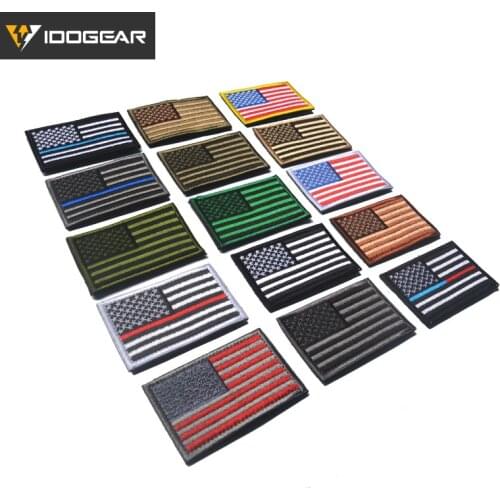 IDOGEAR Tatical Patch Hook and Loop USA Flag Military Airsoft Duty Combat Gear US Flag Military Badges Combat Gear Left