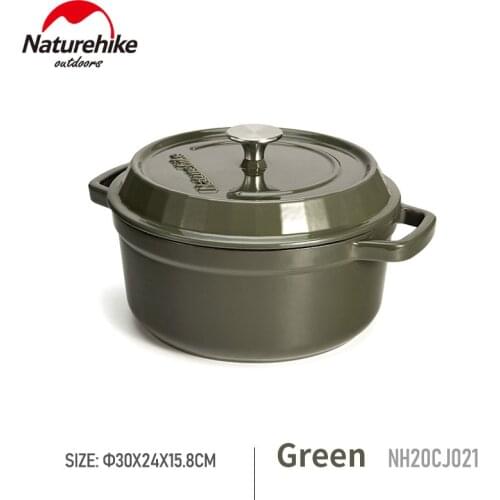 Naturehike 3.8L Soup Pot Outdoor Picnic With Cover Enamel Pot Travel Home Kitchenware Give Anti Scald Clip Cooking Utensils