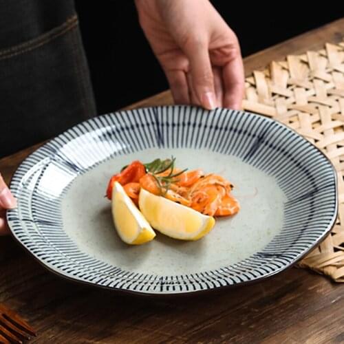 Japanese-style ceramic dish plate household large irregular creative snack plate personality salad plate breakfast plate