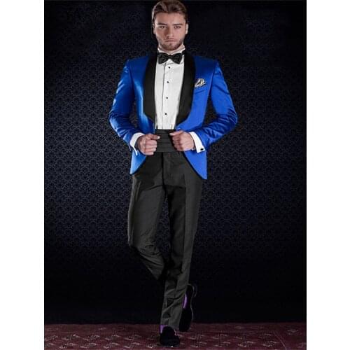 Handsome Groomsmen Shawl Lapel Groom Tuxedos Wedding Dress Men Suits Blazer Prom Dinner (Jacket+Pants+Tie) K363