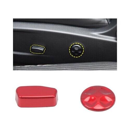 Red Inner Seat Adjustment Frame Cover Trim 2pcs For Dodge Challenger 2015-2019