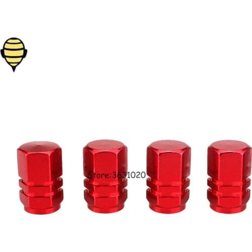 Red Aluminum Alloy Valve Stem Caps Rim Sticker Car Styling For Dodge Citroen Daihatsu Mazda Corvette Holden Vauxhall Audi Volvo