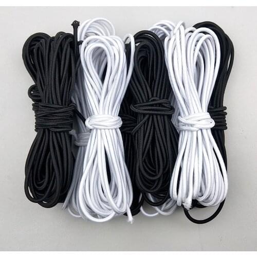 5Yards High Elasticity Round Elastic Bands 1-1.5-2-2.5mm Black White Rubber Band Elastic Cord for Jewelry Making DIY Accessories