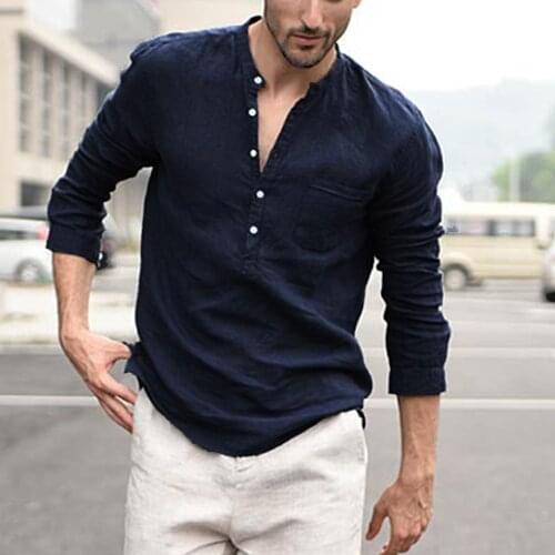 Lecopike Mens Linen Shirts