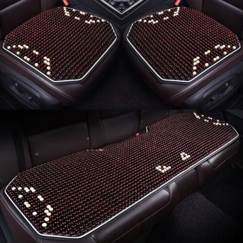 3 in 1 Summer Car Cushion Wooden Lumbar Cushion Backrest Lumbar Support Seat Mat Set Auto Interior Seat Mat