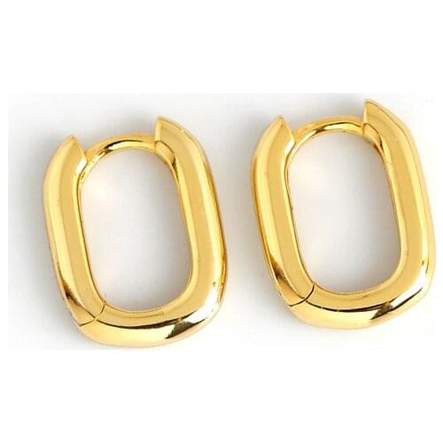 Lo Paulina Geometric Oval Small Hoop Earrings For Women Prevent Allergy Earrings With S925 Stamp Gifts