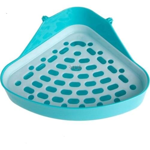Small Pet Cat Rabbit Animal Toilet Potty Bowl Corner Clean Litter Trays Useful Training