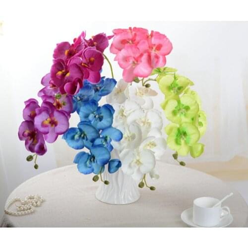 Fashion Orchid Artificial Flowers DIY Artificial Butterfly Orchid Silk Flower Bouquet Phalaenopsis Wedding Home Decoration