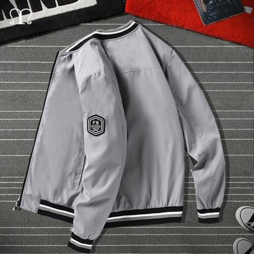 2021 Mens Bomber Jacket Autumn Fashion Casual Mens Clothing Zipper Jackets Casual Mens Windbeaker Sportswear Coats Big Size 4XL