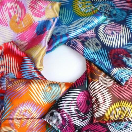 Soft Satin Printed Fabric Stylish Prints Linning Craft Material Ribbon Packing Glossy Fabrics Fashion DIY Use