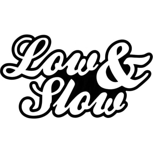 15.2*8.5CM LOW & SLOW Car Sticker Decal Fun Text Motorcycle Decals Car Styling Black/Silver C1-0215