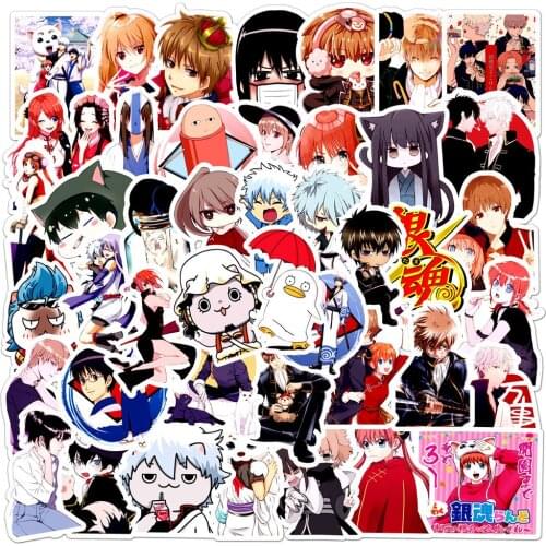 10/50Pcs Funny Anime GINTAMA Stickers Cartoon Toys for Children Motorcycle Luggage Laptop Bicycle Skateboard Pegatinas Sticker