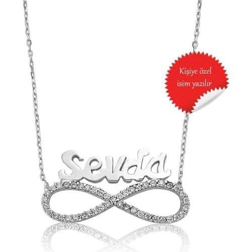 Real Silver 925 Jewelry Silver Is Infinity Ladies Necklace